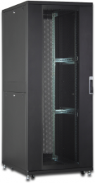 47 HE server cabinet, perforated steel doors, (H x W x D) 2272 x 800 x 1000 mm, IP20, sheet steel, black, DN-19 SRV-47U-8-B-1