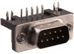 D-Sub plug, 9 pole, standard, equipped, angled, solder pin, 09681635812