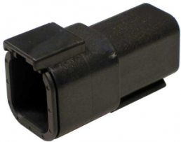 Socket, equipped, 6 pole, straight, 2 rows, black, DTM04-6P-E004