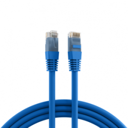 Patch cable, RJ45 plug, straight to RJ45 plug, straight, Cat 5e, U/UTP, PVC, 10 m, blue