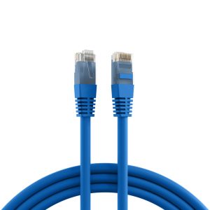 Patch cable, RJ45 plug, straight to RJ45 plug, straight, Cat 5e, U/UTP, PVC, 0.5 m, blue