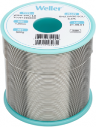 Solder wire, lead-free, SAC (Sn3.0Ag0.5Cu3.5%), Ø 1 mm, 500 g