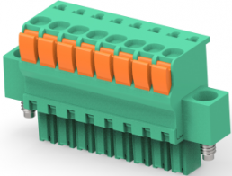 PCB terminal, 8 pole, pitch 3.5 mm, AWG 30-14, 9 A, push-in spring connection, green, 1986723-8