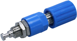 Pole terminal, 4 mm, blue, 33 VAC/70 VDC, 36 A, solder connection, nickel-plated, POL 6718 NI / BL