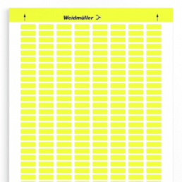 Polyester Laser label, (L x W) 19.05 x 6.3 mm, yellow, DIN-A4 sheet with 2560 pcs