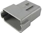 Connector, 12 pole, straight, 2 rows, gray, DT04-12PA-C015