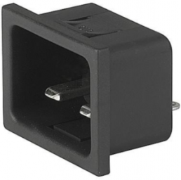 Plug C20, 3 pole, snap-in, solder connection, black, 4793.6200