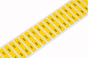 Polyester label, (L x W) 20 x 8 mm, yellow, Roll with 3000 pcs