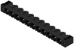 Pin header, 11 pole, pitch 7.62 mm, angled, black, 1124310000