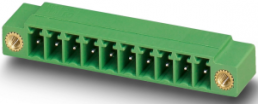 Pin header, 16 pole, pitch 3.81 mm, angled, green, 1828003