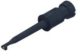 Miniature clamp test probe, black, max. 2 mm, L 57.5 mm, CAT O, solder connection, KLEPS 2 SW