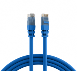 Patch cable, RJ45 plug, straight to RJ45 plug, straight, Cat 6A, U/UTP, PVC, 0.25 m, blue