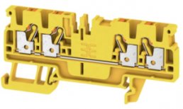 Through terminal block, push-in connection, 0.5-2.5 mm², 4 pole, 24 A, 8 kV, yellow, 1521730000