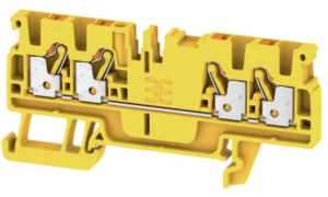Through terminal block, push-in connection, 0.5-2.5 mm², 4 pole, 24 A, 8 kV, yellow, 1521730000
