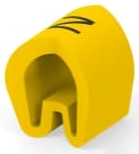 PVC cable maker, imprint "N", (L x W x H) 4.75 x 4.5 x 5.8 mm, max. bundle Ø 5.7 mm, yellow, EC0896-000