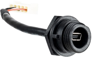 USB 2.0 Adapter cable, mini USB plug type B to crimp connector 5 pole, 108 mm, black