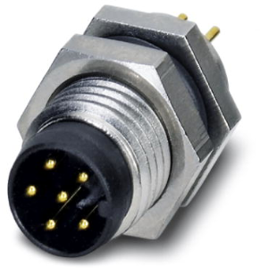 Plug, M8, 6 pole, solder pins, screw locking, straight, 1436521