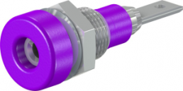 2 mm socket, flat plug connection, mounting Ø 6.4 mm, purple, 23.0030-26