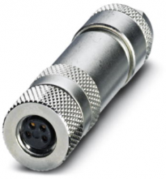 Socket, M8, 4 pole, screw connection, screw locking, straight, 1542910