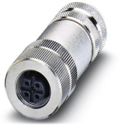 Socket, M12, 5 pole, screw connection, screw locking, straight, 1507777