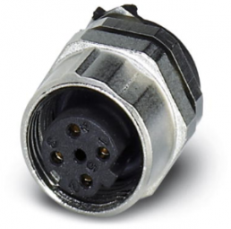Socket, M12, 4 pole, solder connection, SPEEDCON locking, straight, 1542648
