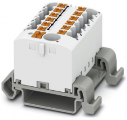 Distribution block, push-in connection, 0.14-4.0 mm², 13 pole, 24 A, 8 kV, white, 3273232