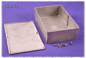 Aluminum die cast enclosure, (L x W x H) 50 x 50 x 25 mm, black (RAL 9005), IP54, 1590LLBBK