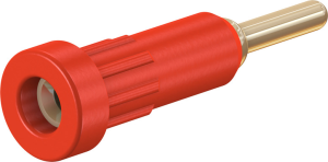 2 mm socket, round plug connection, mounting Ø 4.9 mm, red, 23.1012-22