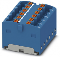 Distribution block, push-in connection, 0.14-2.5 mm², 12 pole, 17.5 A, 6 kV, blue, 3002865