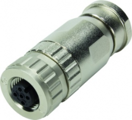 Socket, M12, 4 pole, screw connection, screw locking, straight, 21033292401