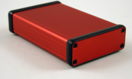 Aluminum enclosure, (L x W x H) 120 x 78 x 27 mm, red, IP54, 1455J1201RD