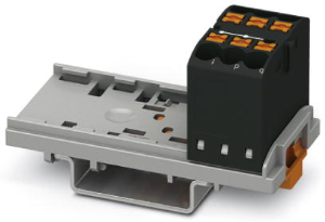 Distribution block, push-in connection, 0.14-4.0 mm², 6 pole, 24 A, 8 kV, black, 3273014