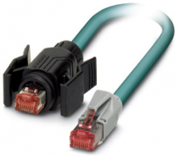 Network cable, RJ45 plug, straight to RJ45 plug, straight, Cat 6, S/FTP, PUR, 5 m, blue