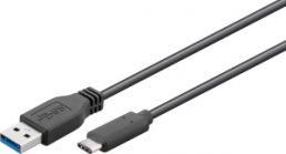 USB 3.0 Adapter cable, USB plug type A to USB plug type C, 0.5 m, black