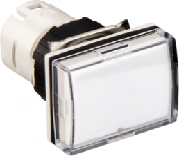 Signal light, waistband rectangular, white, front ring black, mounting Ø 16 mm, ZB6DV1