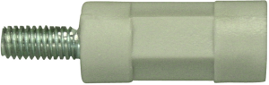 Round / hexagonal spacer bolt, External/Internal Thread, M4/M4, 25 mm, polystyrene
