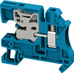 Knife disconnect terminal block, 2 pole, 0.2-6.0 mm², clamping points: 2, blue, screw connection, 41 A