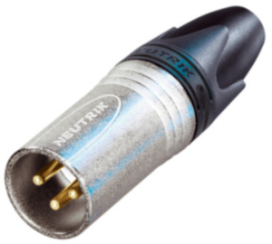 XLR plug, 3 pole, gold-plated, 0.75 mm², AWG 20, metal, NC3MXX-EMC