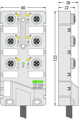 757-264/000-005 WAGO Sensor-Actuator Distribution Boxes Image 2