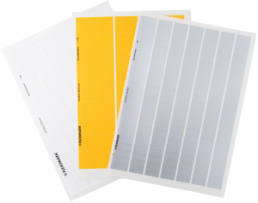 Polyester Laser label, (L x W) 10 x 25.6 mm, yellow, DIN-A4 sheet with 196 pcs