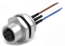 Sensor actuator cable, M12-flange socket, straight to open end, 4 pole, 0.5 m, 5 A, 643362100604