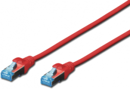 Patch cable, RJ45 plug, straight to RJ45 plug, straight, Cat 5e, SF/UTP, PVC, 0.5 m, red