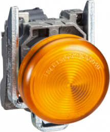 Signal light, waistband round, orange, front ring silver, mounting Ø 22 mm, XB4BV65