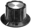 Button, cylindrical, Ø 28.3 mm, (H) 15.24 mm, black, for rotary switch, 2-1437624-3