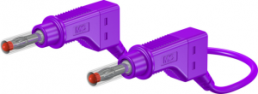 Measuring lead with (4 mm plug, spring-loaded, straight) to (4 mm plug, spring-loaded, straight), 1 m, purple, silicone, 2.5 mm², CAT II