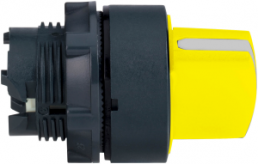 Selector switch, unlit, latching, waistband round, yellow, front ring black, 3 x 45°, mounting Ø 22 mm, ZB5AD305