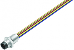 Sensor actuator cable, M8-flange plug, straight to open end, 12 pole, 0.2 m, 1 A, 76 6019 0118 00012-0200