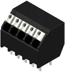 PCB terminal, 5 pole, pitch 3.5 mm, AWG 28-14, 10 A, spring-clamp connection, black, 1885680000