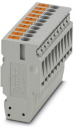 COMBI jack, push-in connection, 0.14-4.0 mm², 10 pole, 24 A, 6 kV, gray, 3000664