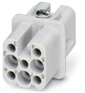 Socket contact insert, 7D, 8 pole, unequipped, crimp connection, 1584363
